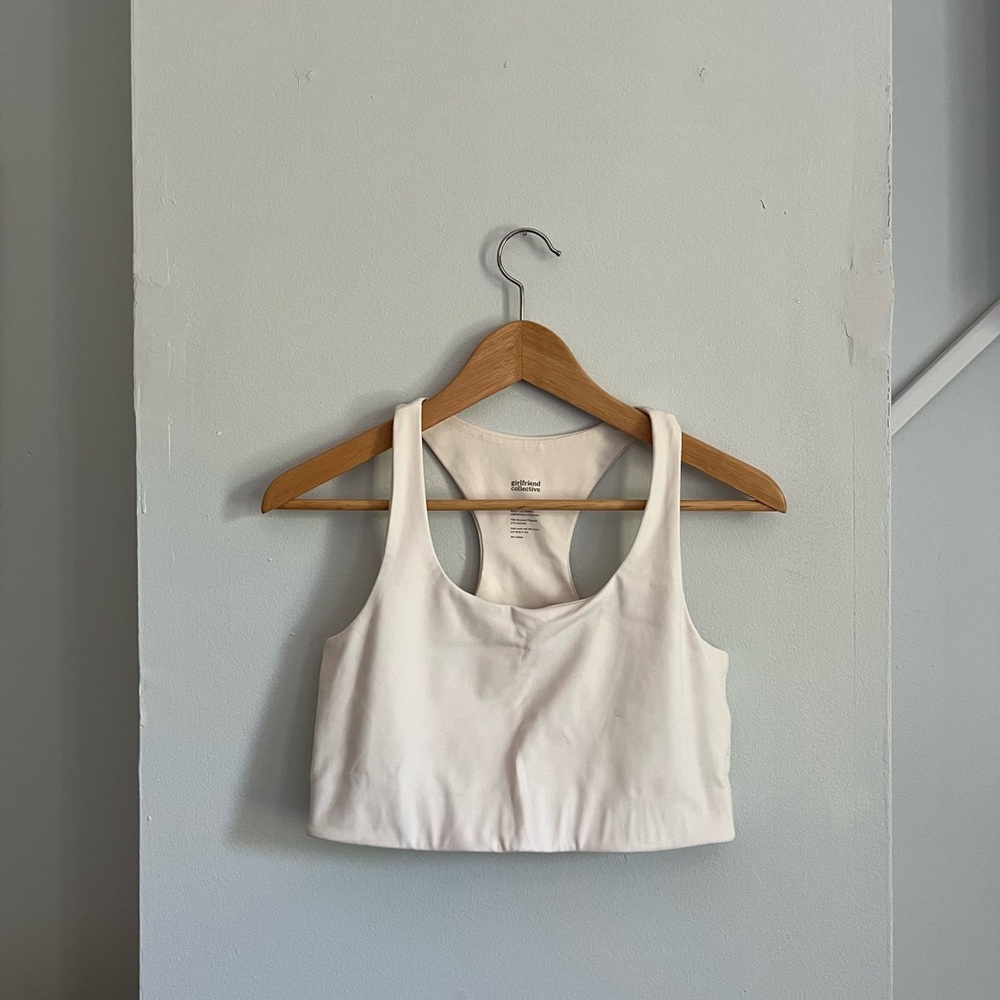 White Racerback Tank Top Sports Bra